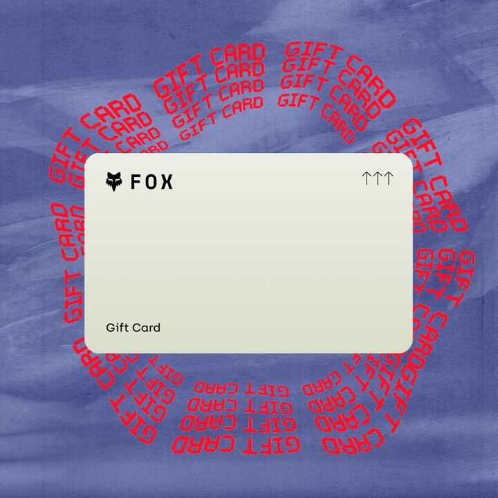 Fox Racing Gift Card with stylized text calling out Gift Cards