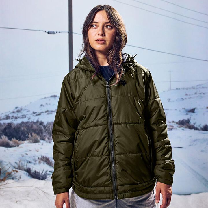 Female model wearing the Ridgeway Jacket for Women