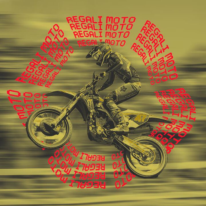 Motocross rider with stylized text calling out motocross gift guide