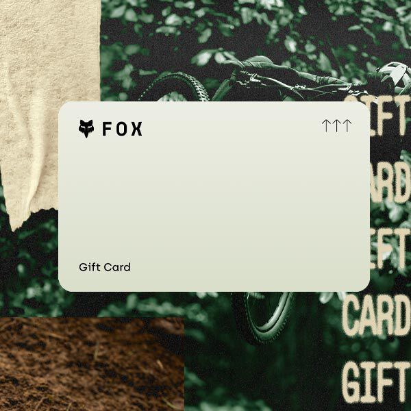 Fox Racing Gift Card with stylized text calling out Gift Cards