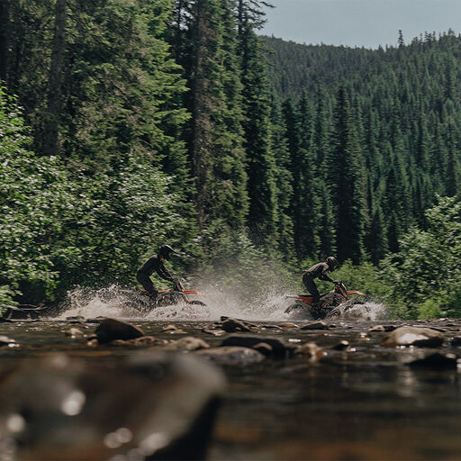 A group of off-road dirtbikers.